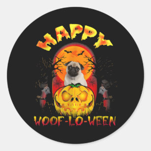 Halloween Costume Men Women Pug Funny Dog Fun Classic Round Sticker