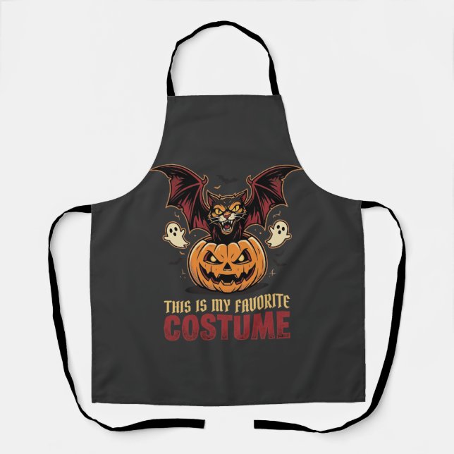 Halloween Costume Monster Pumpkin Gothic Vector De Apron (Front)