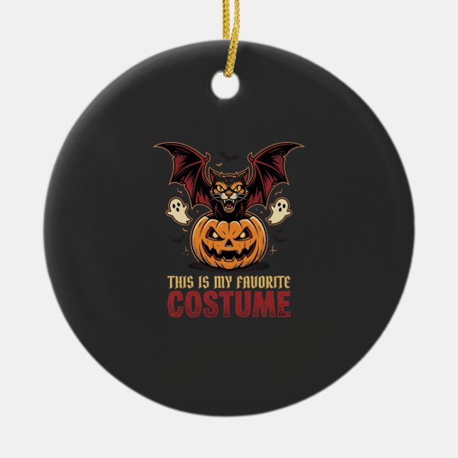 Halloween Costume Monster Pumpkin Gothic Vector De Ceramic Tree Decoration (Front)