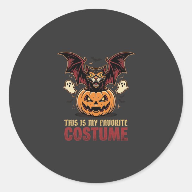 Halloween Costume Monster Pumpkin Gothic Vector De Classic Round Sticker (Front)