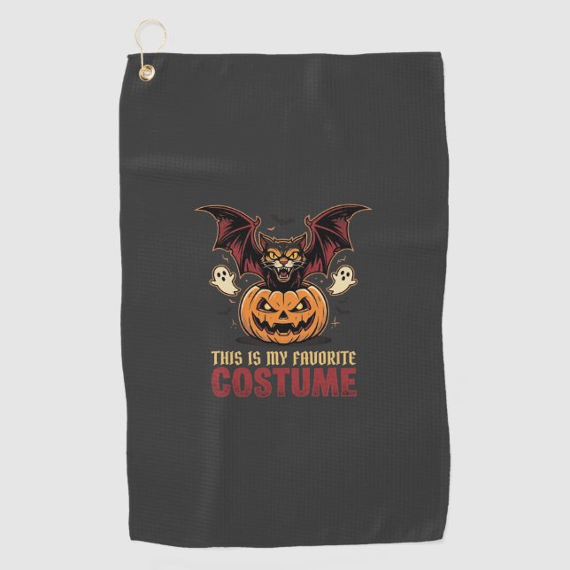 Halloween Costume Monster Pumpkin Gothic Vector De Golf Towel (Front)