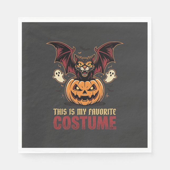 Halloween Costume Monster Pumpkin Gothic Vector De Napkin (Front)