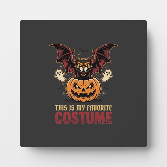 Halloween Costume Monster Pumpkin Gothic Vector De Plaque (Front)