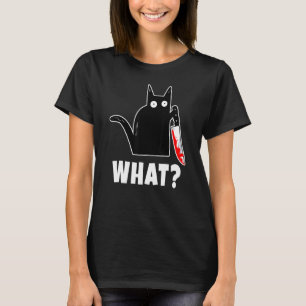 Halloween Costume Murderous Cat Bloody Knife Mens T-Shirt