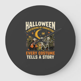 Halloween Costume Night Adventure Large Clock