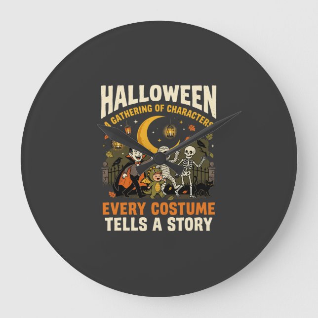 Halloween Costume Night Adventure Large Clock (Front)