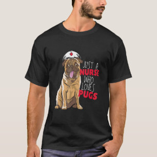 Halloween Costume Nurse Carnival Dog Pug T-Shirt