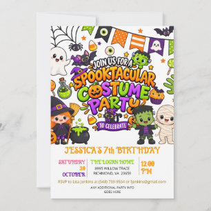 Halloween Costume Party Birthday Celebration Invitation
