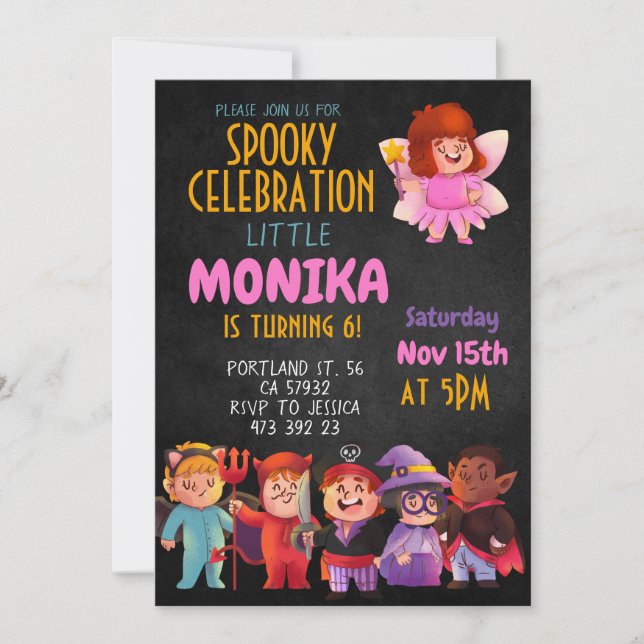 Halloween Costume party Birthday Invitation  (Front)