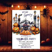Halloween Costume Party Black Cat Witch Hat scary 