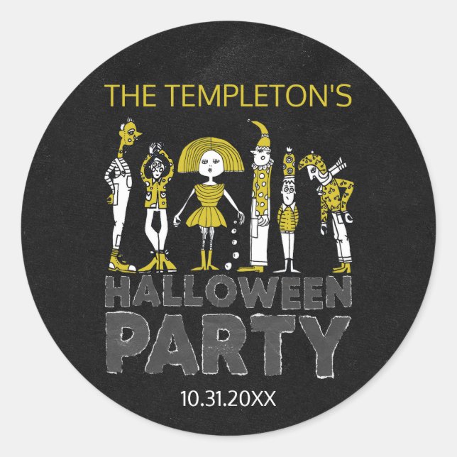 Halloween Costume Party Classic Round Sticker (Front)