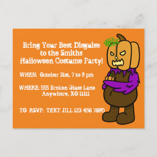 Halloween Costume Party Customisable Invitation Postcard