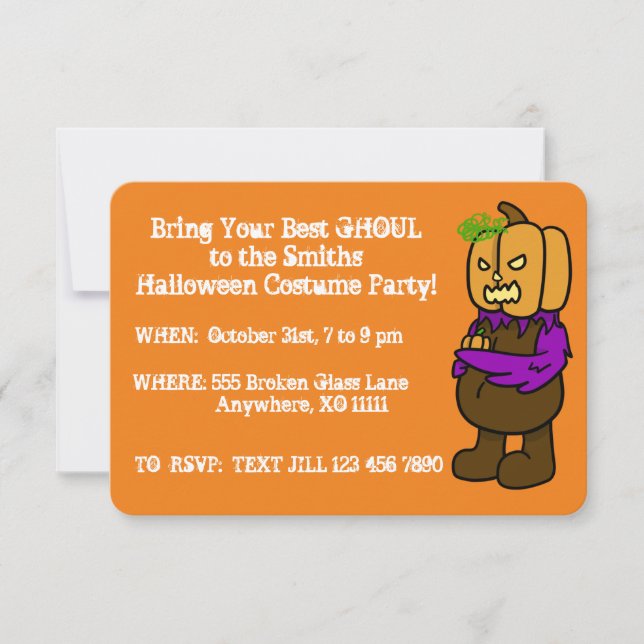 Halloween Costume Party Customisable Invitations (Front)