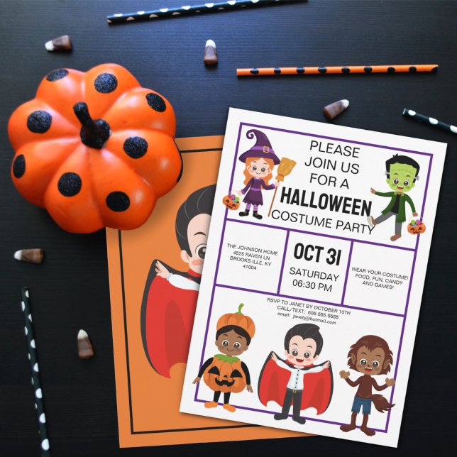 Halloween Costume Party for Kids Custom Invitation (Creator Uploaded)