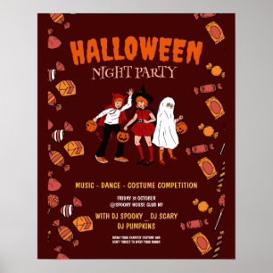 Halloween costume party, Halloween Night  Poster