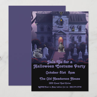 Halloween Costume Party, Haunted House Invitation