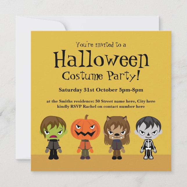 Halloween Costume Party Invitation (Front)