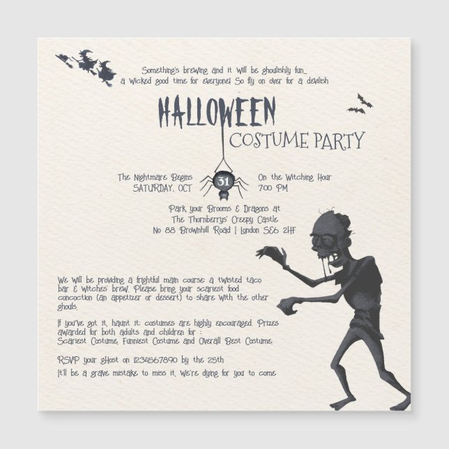 Halloween Costume Party Invitation (Front)