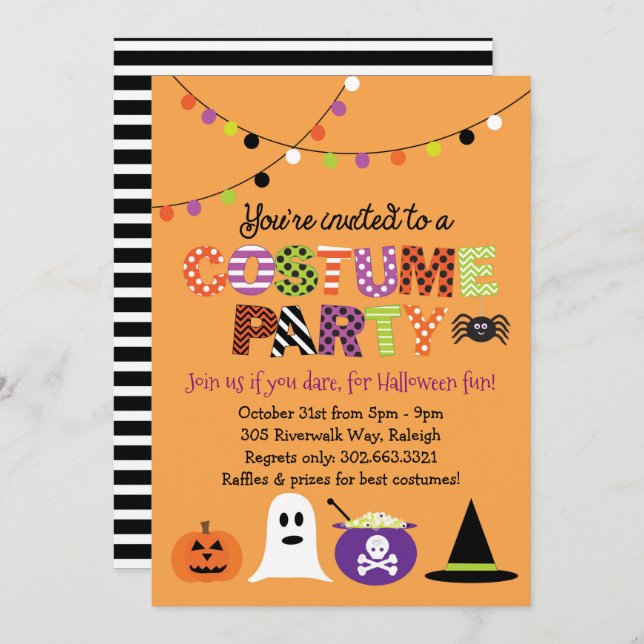 Halloween Costume Party Invitation (Front/Back)