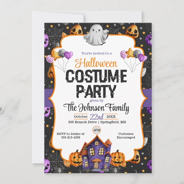 Halloween Costume Party Invitation (Front)