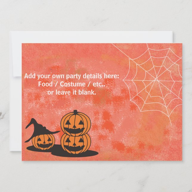 Halloween Costume Party Invitation (Back)