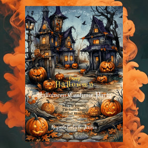 Halloween Costume Party Invitation Haunted Villa