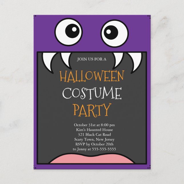Halloween Costume Party Postcard (Front)