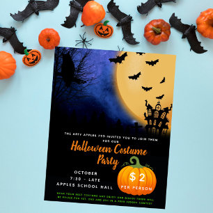 Halloween costume party theme event trunk or treat poster