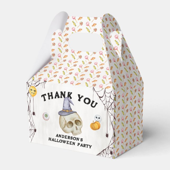 Halloween Costume Party Watercolor Favour Box (Front Side)