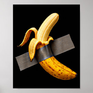 Halloween Costume Peeled Banana Funny Duct Tape Ba Poster