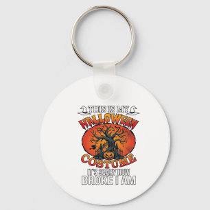 Halloween Costume Scary Broke Pumpkin Spooky Tree  Key Ring