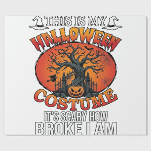 Halloween Costume Scary Broke Pumpkin Spooky Tree  Wrapping Paper