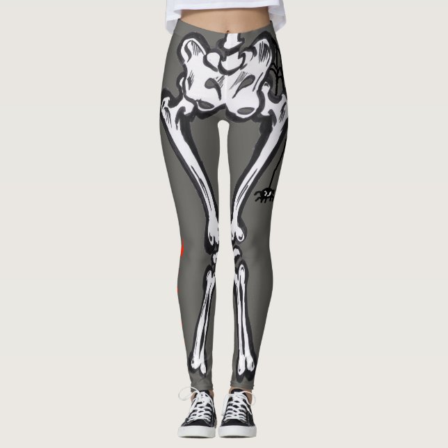 Halloween Costume Scary Skeloton Cust. Legging (Front)