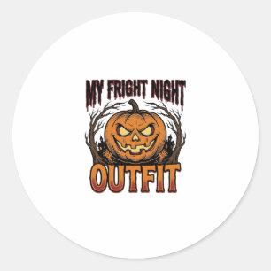 Halloween Costume Shirt Spooky Pumpkin Outfit_1 Classic Round Sticker