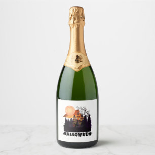 Halloween costume sparkling wine label