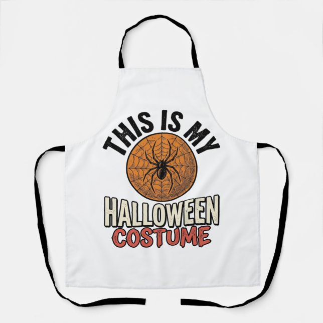 Halloween Costume Spider Web Vintage Shirt Design_ Apron (Front)