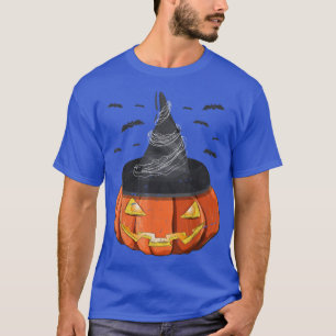 Halloween Costume Spooky Jack O Lantern Witch Hat T-Shirt