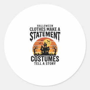 Halloween Costume Statement Vintage Shirt Design_1 Classic Round Sticker
