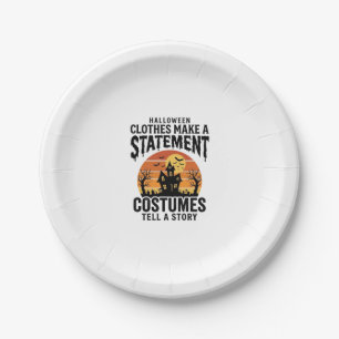 Halloween Costume Statement Vintage Shirt Design_1 Paper Plate