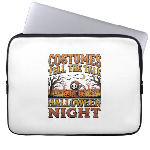 Halloween Costume Story Vintage Graveyard Typograp Laptop Sleeve
