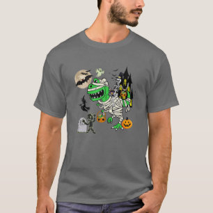 Halloween Costume T Rex Pumpkin Bats Women Men Kid T-Shirt