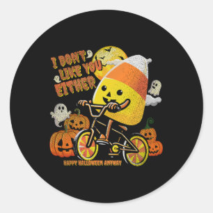 Halloween Costume Team Candy Corn I Don't Like You Classic Round Sticker