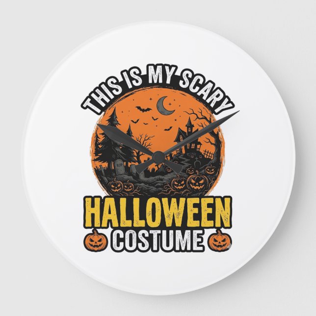 Halloween Costume Vintage Scary Large Clock (Front)