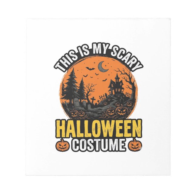 Halloween Costume Vintage Scary Notepad (Front)