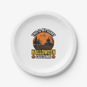 Halloween Costume Vintage Scary Paper Plate
