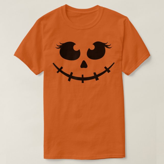 Halloween Costume Women Girls Jack O Lantern Pumpk T-Shirt (Design Front)