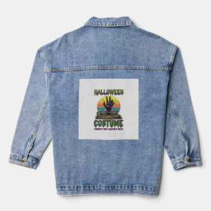 Halloween Costume Zombie Hand Graveyard Tombstones Denim Jacket