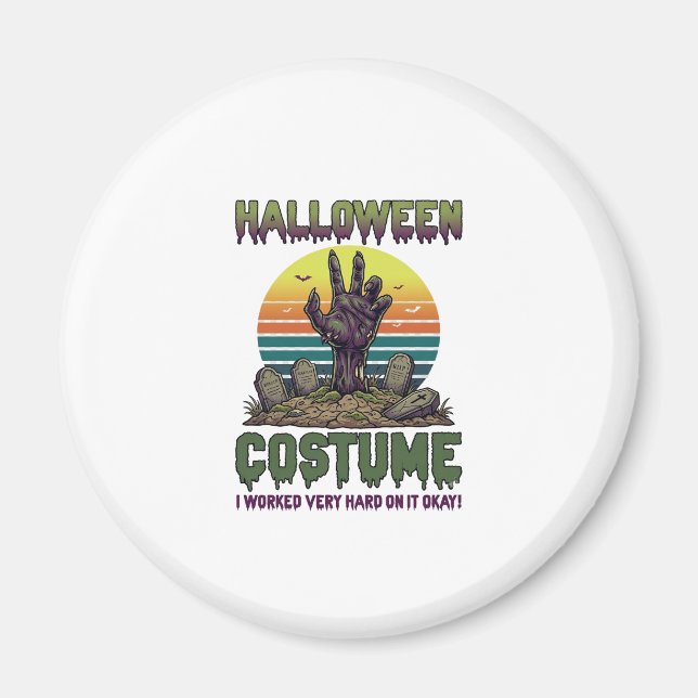 Halloween Costume Zombie Hand Graveyard Tombstones Magnet (Front)