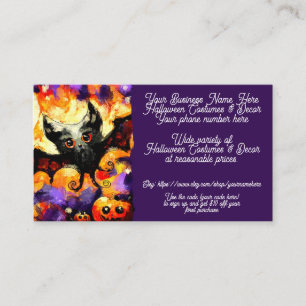 Halloween Costumes & Decor Bat Shop Sales Etsy  Business Card