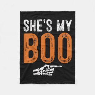 Halloween Costumes Shes My Boo Couple Matching Par Fleece Blanket